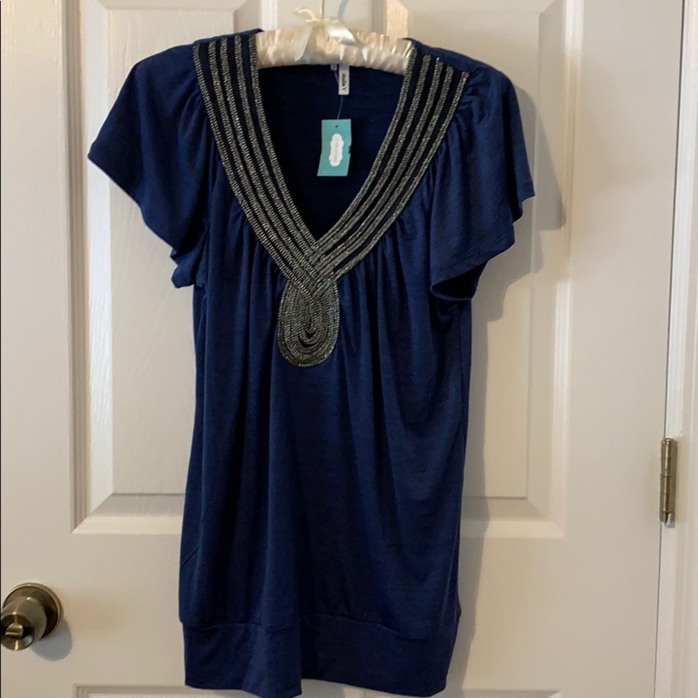 NWT Maurice’s Blue and Silver Top